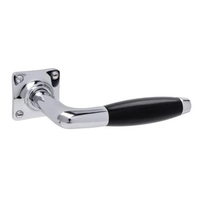 De Oude Deurklink Deurklink Klassiek geveerd glanzend nikkel vierkant rozet