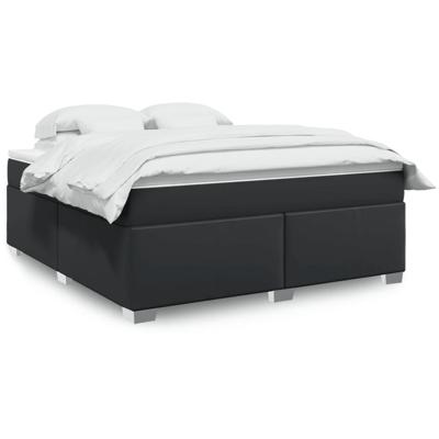 Boxspring met matras kunstleer zwart 180x200 cm - thumbnail
