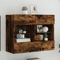 Tv-wandmeubel met LED-verlichting 78,5x30x60,5 cm gerookt eiken - thumbnail
