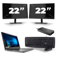 Dell Vostro 5568 - Intel Core i5-7e Generatie - 15 inch - 8GB RAM - 256GB SSD - Windows 11 + 2x 22 inch Monitor - thumbnail