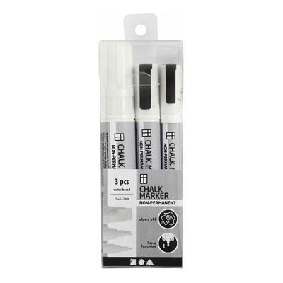 Creativ Company Krijtstiften, lijndikte 3+6+15 mm, wit, 3 stuk/ 1 doos