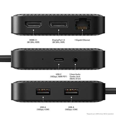 Hyper USB-C HyperDrive duo monitor USB4 mobiele dock - Black