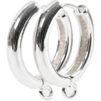 Creativ Company Grote oorbellen met oog, d 15 mm, dikte 3 mm, verzilverd, 2x2 paar/ 1 doos - thumbnail