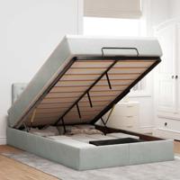 Ottoman bed met matras 80x200cm fluweel lichtgrijs - thumbnail