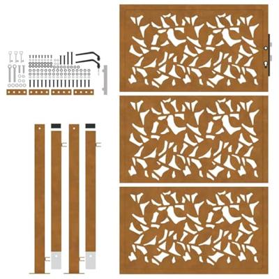 Poort met bladontwerp 105x155 cm weervast staal Poort met bladontwerp 105x155 cm weervast staal