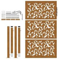 Poort met bladontwerp 105x155 cm weervast staal - thumbnail