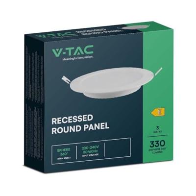 V-TAC VT-61003-RD 7855 LED-inbouwpaneel Energielabel: E (A - G) 3 W Warmwit Wit