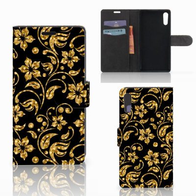 Sony Xperia XZ | Sony Xperia XZs Hoesje Gouden Bloemen Sony Xperia XZ | Sony Xperia XZs Hoesje Gouden Bloemen