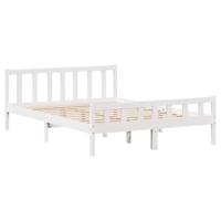 Bedframe zonder matras massief grenenhout wit 150x200 cm - thumbnail