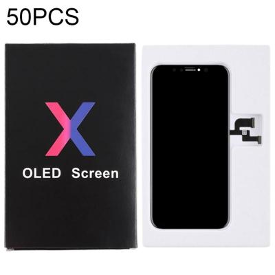 50 PCS LCD-scherm en Digitizer wit zwart kartonnen doos verpakking voor iPhone X