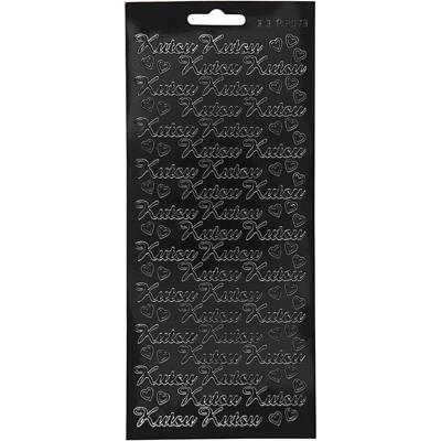 Creativ Company Stickers, kutsu, vel 10x23 cm, zwart, 1 vel