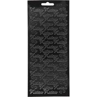 Creativ Company Stickers, kutsu, vel 10x23 cm, zwart, 1 vel - thumbnail
