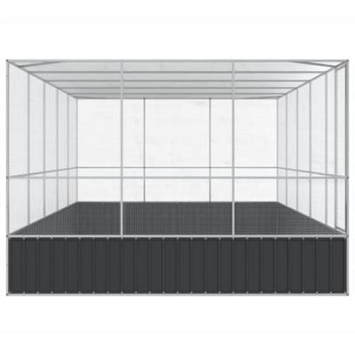 Volière met verlengstuk 518x307x212 m staal zilverkleurig