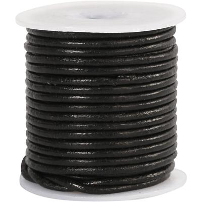 Creativ Company Leerkoord, dikte 2 mm, zwart, 10 m/ 1 rol