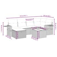 6-delige Loungeset met kussens poly rattan grijs - thumbnail