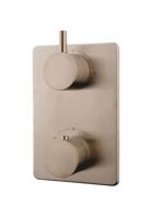 Caral afbouwdeel inbouwthermostaat 2 weg geborsteld staal - thumbnail