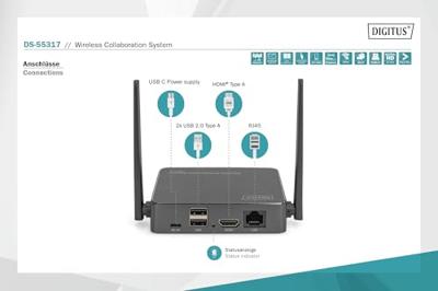 Digitus DS-55317 draadloos presentatiesysteem HDMI Desktop Digitus DS-55317 draadloos presentatiesysteem HDMI Desktop