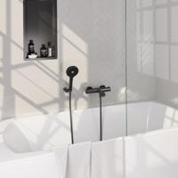 BRAUER Gunmetal Edition opbouw baddouche thermostaatkraan SET 04 met wandhouder en 3-standen handdouche en doucheslang gunmetal geborsteld PVD - thumbnail