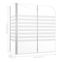 VidaXL Badwand gestreept 120x68x130 cm gehard glas - thumbnail