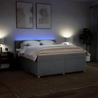 Boxspring met matras stof lichtgrijs 180x200 cm - thumbnail