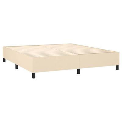 Boxspring met matras stof crèmekleurig 180x200 cm