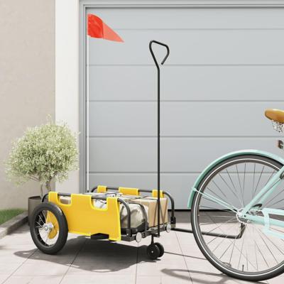 VidaXL Fietstrailer oxford stof en ijzer geel