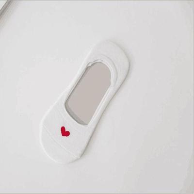 3 paar anti-slip hart patroon onzichtbare sokken (wit)