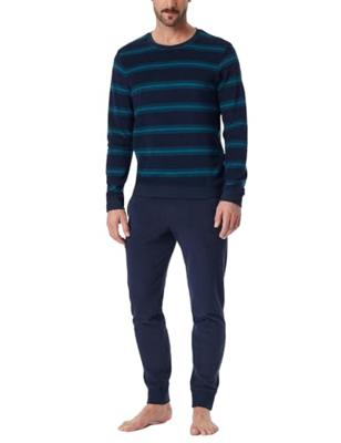 Schiesser Schiesser Pyjama Long petrol 181932 54/XL