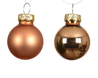 Kerstballen glas d2,5 cm brandy 24 st Decoris - Decoris