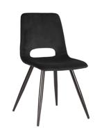 LABEL51 Eetkamerstoel 'Josh' Velvet, kleur Zwart - thumbnail