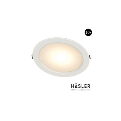 Inbouwspot Häsler Toledo Incl. Fase Aansnijding Dimbaar 13.7 cm 8 Watt Warm Wit Set 10x Inbouwspot Häsler Toledo Incl. Fase Aansnijding Dimbaar 13.7 cm 8 Watt Warm Wit Set 10x