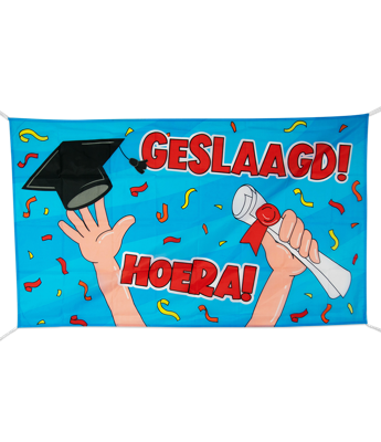 Gevelvlag Geslaagd Cartoon (150x90cm)