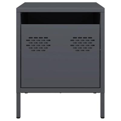 Nachtkastjes 2 st 35x39x43,5 cm staal antracietkleurig
