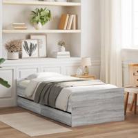 Bedframe met lades grijs sonoma eikenkleurig 90x200 cm - thumbnail