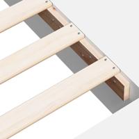 Bedframe bewerkt hout wit 75x190 cm - thumbnail