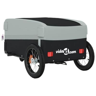 Fietstrailer 30 kg ijzer zwart en grijs - thumbnail