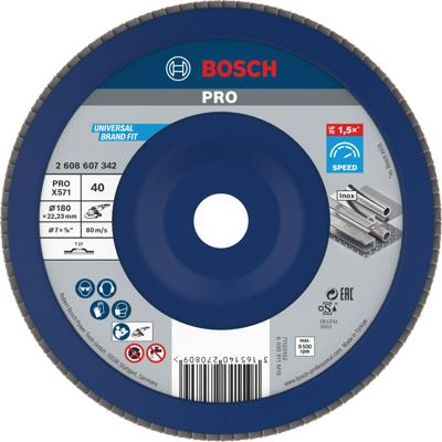 Bosch Accessoires 1 Lamellenschijf 180 X571, Best for Metal recht, kunststof, 40 - 2608607342