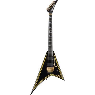 Jackson MJ Series Rhoads RR24MG EB Black with Yellow Pinstripes elektrische gitaar met foam core koffer Jackson MJ Series Rhoads RR24MG EB Black with Yellow Pinstripes elektrische gitaar met foam core koffer