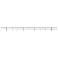 Tuinhek met ronde bovenkant 17x0,8 m staal zwart - thumbnail