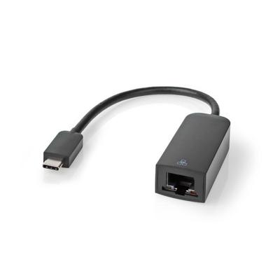 Nedis USB-C-adapterkabel | Type-C Male - RJ45 Female | 1 Gbit | 0,2 m | Zwart