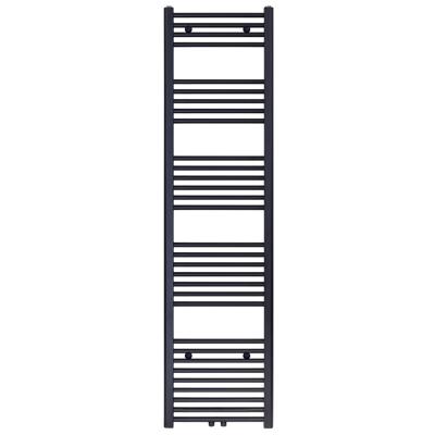Designradiator BWS Nile Gobi 180x40 cm Geborsteld Mat Zwart Midden/zij-aansluiting Designradiator BWS Nile Gobi 180x40 cm Geborsteld Mat Zwart Midden/zij-aansluiting