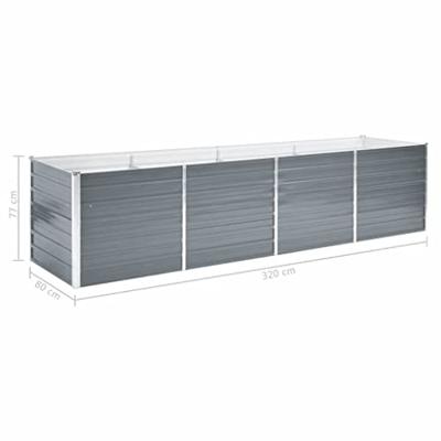 VidaXL Plantenbak verhoogd 320x80x77 cm gegalvaniseerd staal grijs VidaXL Plantenbak verhoogd 320x80x77 cm gegalvaniseerd staal grijs