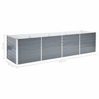 VidaXL Plantenbak verhoogd 320x80x77 cm gegalvaniseerd staal grijs - thumbnail