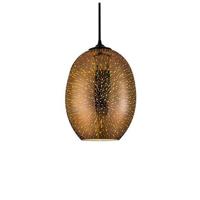 Ovale LED Hanglamp met Koperkleurig 3D-Glas - E27 Fitting - thumbnail