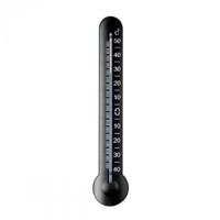 Muurthermometer zwart en zilver - thumbnail