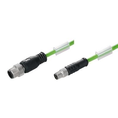 Weidmüller 1296791000 Sensor/actuator dataconnector, geassembleerd M12 Aantal polen (sensoren): 4 Stekker, recht 10.00 m 1 stuk(s)