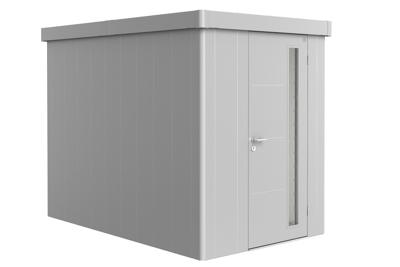Biohort Neo 3A metalen tuinhuis enkele deur zilver 3A 180x292 cm- Plat dak- Metaal- Biohort