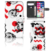 Telefoonhoesje met Naam Apple iPhone Xs Max Skull Red - thumbnail