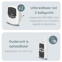 Alecto DBX-80 Babyfoon Wit/Grijs - thumbnail