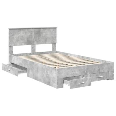 Bedframe met hoofdeinde Beton Grijs 120 x 190 cm Bewerkt hout